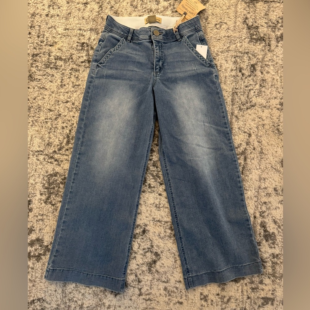 Democracy wide legged crop denim